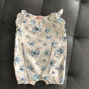 Ruby & Bloom Ivory blue and green floral romper